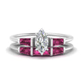Thumbnail 19 - marquise-cut-bar-set-pink-sapphire-ring-with-matching-3-baguette-wedding-band-in-white-gold-FDENS100MQGSADRPI-NL-WG