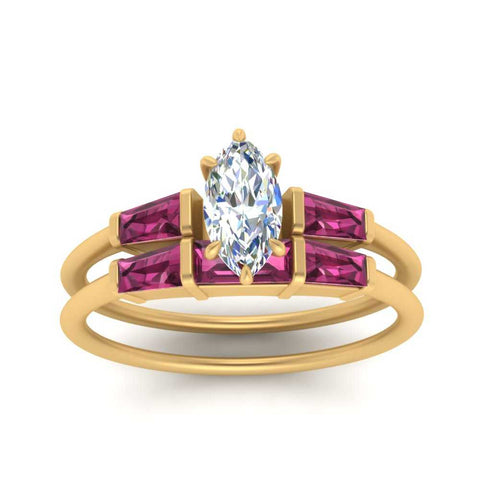 marquise-cut-bar-set-pink-sapphire-ring-with-matching-3-baguette-wedding-band-in-yellow-gold-FDENS100MQGSADRPIANGLE5-NL-YG