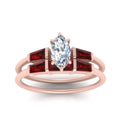 Thumbnail 11 - marquise-cut-bar-set-ruby-ring-with-matching-3-baguette-wedding-band-in-rose-gold-FDENS100MQGRUDRANGLE5-NL-RG