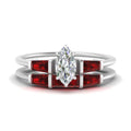 Thumbnail 22 - marquise-cut-bar-set-ruby-ring-with-matching-3-baguette-wedding-band-in-white-gold-FDENS100MQGRUDR-NL-WG