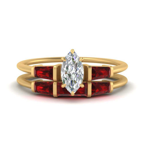 marquise-cut-bar-set-ruby-ring-with-matching-3-baguette-wedding-band-in-yellow-gold-FDENS100MQGRUDR-NL-YG