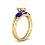 Load image into Gallery viewer, marquise-cut-bar-set-sapphire-ring-with-matching-3-baguette-wedding-band-in-FDENS100MQGSABL-NL-YG
