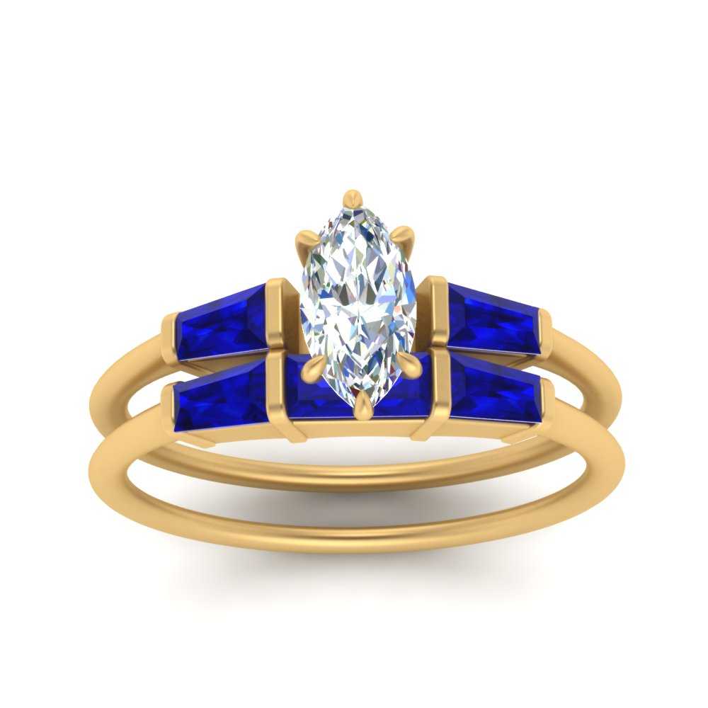 marquise-cut-bar-set-sapphire-ring-with-matching-3-baguette-wedding-band-in-FDENS100MQGSABL-NL-YG