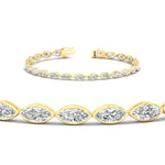 Load image into Gallery viewer, marquise-cut-bezel-tennis-bracelet-in-fdbrc11563-nl-yg