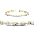 Thumbnail 2 - marquise-cut-bezel-tennis-bracelet-in-fdbrc11563-nl-yg