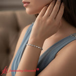 Load image into Gallery viewer, marquise-cut-bezel-tennis-bracelet-white-gold-fdbrc11563-model