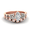 Load image into Gallery viewer, marquise-cut-black-diamond-celtic-two-tone-bridal-matching-set-in-rose-gold-fdens2255mqgblacksleep-nl-rg-ws4.jpg