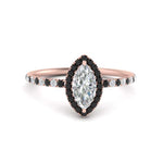 Load image into Gallery viewer, marquise-cut-black-diamond-halo-petite-engagement-ring-in-rose-gold-FD8523MQRGBLACKANGLE3-NL-RG