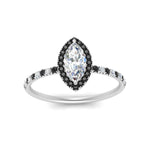 Load image into Gallery viewer, marquise-cut-black-diamond-halo-petite-engagement-ring-in-white-gold-FD8523MQRGBLACKANGLE3-NL-WG
