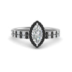 Load image into Gallery viewer, marquise-cut-black-diamond-halo-wedding-ring-set-in-white-gold-FD8523MQGBLACK-NL-WG