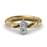 Load image into Gallery viewer, marquise-cut-black-diamond-twisted-vine-engagement-ring-in-yellow-gold-FD9127MQRGBLACK-NL-YG
