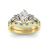 Load image into Gallery viewer, marquise-cut-blue-topaz-celtic-two-tone-bridal-matching-set-in-yellow-gold-fdens2255mqgicbltoangle5-nl-yg-ws4.jpg