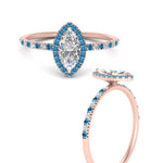 Load image into Gallery viewer, marquise-cut-blue-topaz-halo-petite-engagement-ring-in-rose-gold-FD8523MQRGICBLTOANGLE3-NL-RG