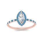 Load image into Gallery viewer, marquise-cut-blue-topaz-halo-petite-engagement-ring-in-rose-gold-FD8523MQRGICBLTOANGLE3-NL-RG