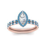 Load image into Gallery viewer, marquise-cut-blue-topaz-halo-wedding-ring-set-in-rose-gold-FD8523MQGICBLTO-NL-RG
