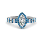 Load image into Gallery viewer, marquise-cut-blue-topaz-halo-wedding-ring-set-in-white-gold-FD8523MQGICBLTO-NL-WG
