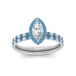 Load image into Gallery viewer, marquise-cut-blue-topaz-halo-wedding-ring-set-in-white-gold-FD8523MQGICBLTO-NL-WG
