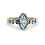 Load image into Gallery viewer, marquise-cut-blue-topaz-halo-wedding-ring-set-in-yellow-gold-FD8523MQGICBLTO-NL-YG