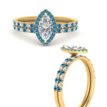 Load image into Gallery viewer, marquise-cut-blue-topaz-halo-wedding-ring-set-in-yellow-gold-FD8523MQGICBLTO-NL-YG
