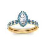 Load image into Gallery viewer, marquise-cut-blue-topaz-halo-wedding-ring-set-in-yellow-gold-FD8523MQGICBLTO-NL-YG
