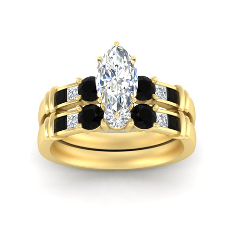 marquise-cut-bridal-ring-set-with-black-diamond-princess-channel-accents-in-yellow-gold-fdens286mqgblackangle5-nl-yg.jpg