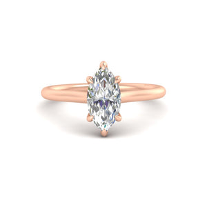 Marquise Cut Cathedral Solitaire Ring