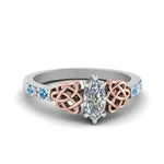 Load image into Gallery viewer, marquise-cut-celtic-diamond-ring-with-blue-topaz-in-14K-white-gold-FDENS2255MQRGICBLTO-NL-WG

