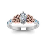 Load image into Gallery viewer, marquise-cut-celtic-diamond-ring-with-blue-topaz-in-14K-white-gold-FDENS2255MQRGICBLTOANGLE5-NL-WG_32190f3f-b71f-41da-bfb0-901ff3a3af1f
