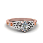 Load image into Gallery viewer, marquise-cut-celtic-diamond-ring-with-orange-sapphire-in-14K-rose-gold-FDENS2255MQRGSAOR-NL-RG_618049f8-53f1-44ba-b513-f6f695b93feb
