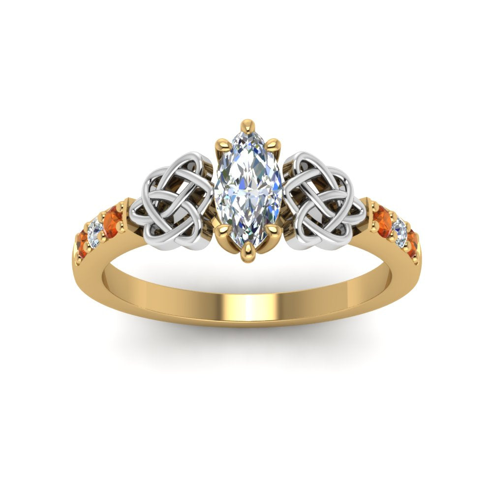 marquise-cut-celtic-diamond-ring-with-orange-sapphire-in-14K-yellow-gold-FDENS2255MQRGSAORANGLE5-NL-YG