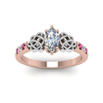 Load image into Gallery viewer, marquise-cut-celtic-diamond-ring-with-pink-sapphire-in-14K-rose-gold-FDENS2255MQRGSADRPIANGLE5-NL-RG
