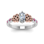 Load image into Gallery viewer, marquise-cut-celtic-diamond-ring-with-pink-sapphire-in-14K-white-gold-FDENS2255MQRGSADRPIANGLE5-NL-WG

