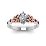 Load image into Gallery viewer, marquise-cut-celtic-diamond-ring-with-ruby-in-14K-white-gold-FDENS2255MQRGRUDRANGLE5-NL-WG
