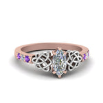 Load image into Gallery viewer, marquise-cut-celtic-diamond-ring-with-violac-topaz-in-14K-rose-gold-FDENS2255MQRGVITO-NL-RG_74f85915-fb6f-4e5d-8693-c25e1a94ff1a
