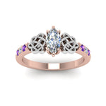 Load image into Gallery viewer, marquise-cut-celtic-diamond-ring-with-violac-topaz-in-14K-rose-gold-FDENS2255MQRGVITOANGLE5-NL-RG
