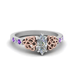 Load image into Gallery viewer, marquise-cut-celtic-diamond-ring-with-violac-topaz-in-14K-white-gold-FDENS2255MQRGVITO-NL-WG_9f0f0254-91c3-463b-8864-7f303c463d65
