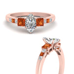 Load image into Gallery viewer, marquise-cut-channel-three-stone-diamond-engagement-ring-with-orange-sapphire-in-rose-gold-FDENS205MQRGSAOR-NL-RG.jpg
