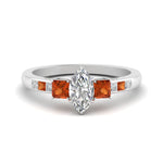Load image into Gallery viewer, marquise-cut-channel-three-stone-diamond-engagement-ring-with-orange-sapphire-in-white-gold-FDENS205MQRGSAOR-NL-WG.jpg
