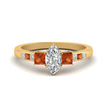 Load image into Gallery viewer, marquise-cut-channel-three-stone-diamond-engagement-ring-with-orange-sapphire-in-yellow-gold-FDENS205MQRGSAOR-NL-YG.jpg
