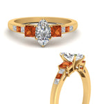 Load image into Gallery viewer, marquise-cut-channel-three-stone-diamond-engagement-ring-with-orange-sapphire-in-yellow-gold-FDENS205MQRGSAOR-NL-YG.jpg
