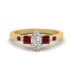 Load image into Gallery viewer, marquise-cut-channel-three-stone-diamond-engagement-ring-with-ruby-in-yellow-gold-FDENS205MQRGRUDR-NL-YG.jpg
