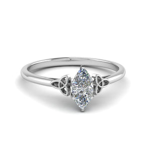 Marquise Cut Celtic Solitaire Engagement Ring