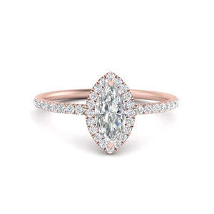 Halo Petite Marquise Diamond Ring