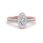 Load image into Gallery viewer, marquise-cut-diamond-halo-wedding-ring-set-in-rose-gold-FD8523MQ-NL-RG