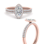 Load image into Gallery viewer, marquise-cut-diamond-halo-wedding-ring-set-in-rose-gold-FD8523MQ-NL-RG
