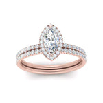 Load image into Gallery viewer, marquise-cut-diamond-halo-wedding-ring-set-in-rose-gold-FD8523MQ-NL-RG
