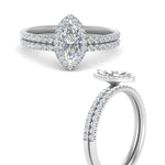 Load image into Gallery viewer, marquise-cut-diamond-halo-wedding-ring-set-in-white-gold-FD8523MQ-NL-WG
