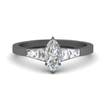 Load image into Gallery viewer, marquise-cut-diamond-ring-with-tapered-baguettes-in-FD10590MQRANGLE3-NL-BG
