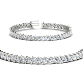 15 Carat Prong Set Marquise Tennis Bracelet