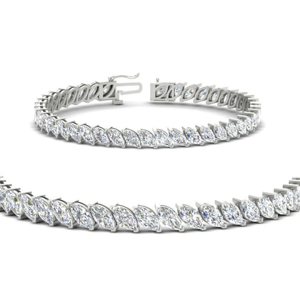 15 Carat Prong Set Marquise Tennis Bracelet